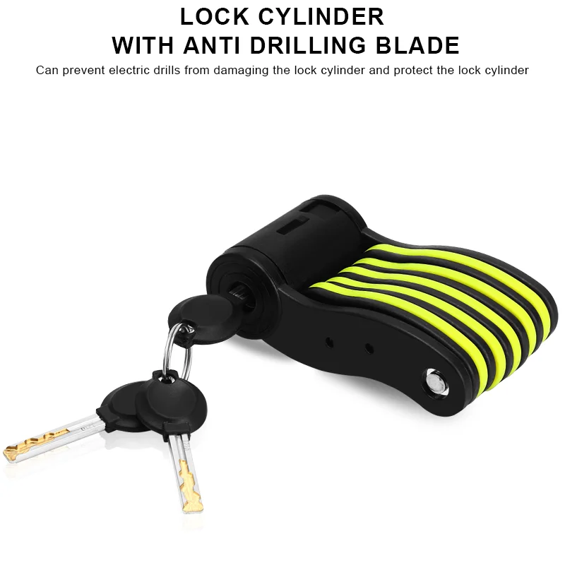 Portable Bike Chain Lock Security Anti-Theft Foldable Mountain Road Bicycle Lock For Electric Scooter Motorcycle MTB Accessories