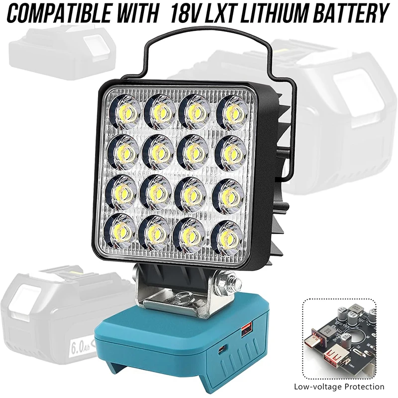 14.4V-18V 리튬 이온 배터리 랜턴 야외 손전등 3 인치 무선 LED 작업 조명 캠핑... - 1