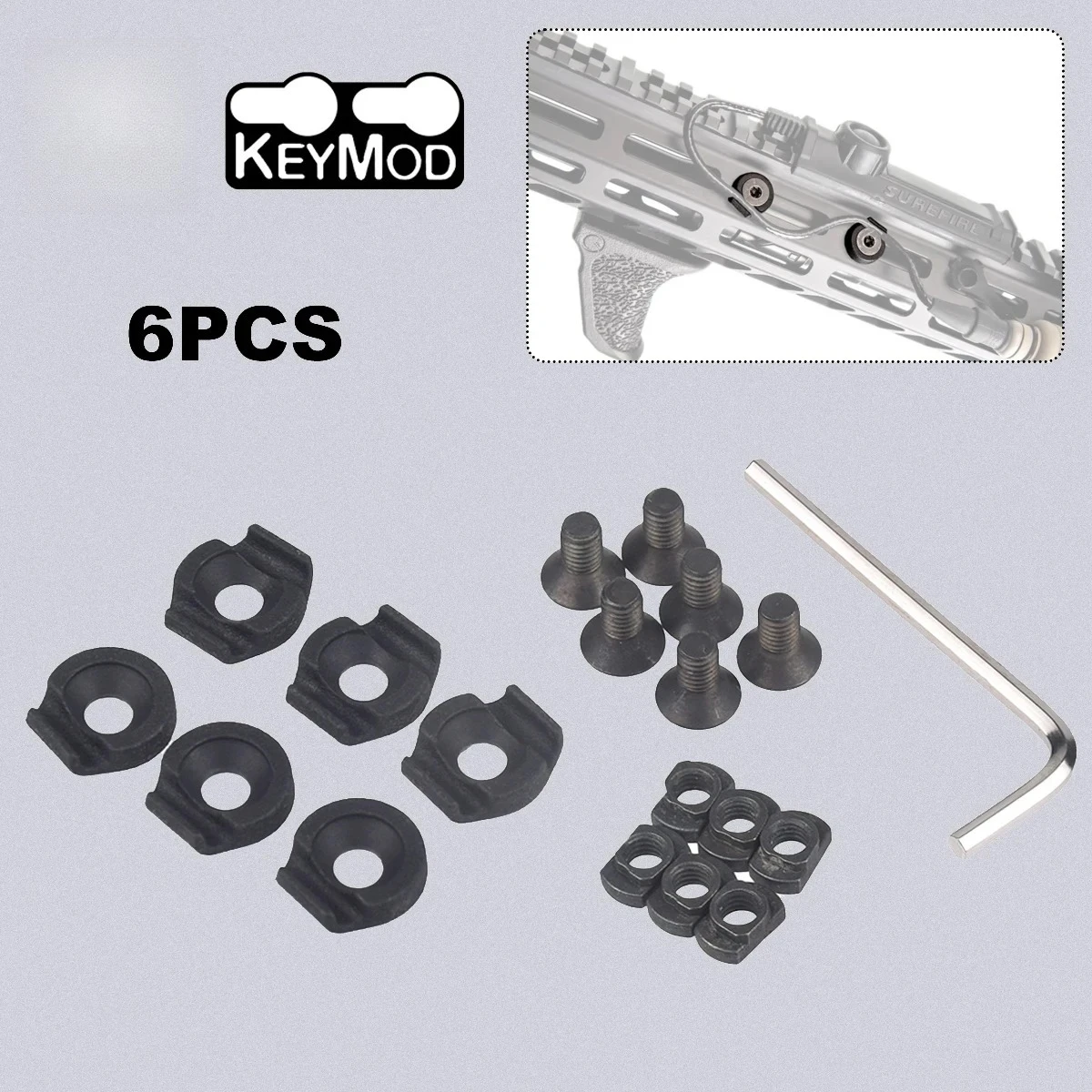 M-L-O-K Pictinny Kabelführungssystem für M300 M600 M-L-OK Kabelmanagement 3-teiliges Set Surefire Laser Taschenlampe Fernschalter Clip – Detail 13
