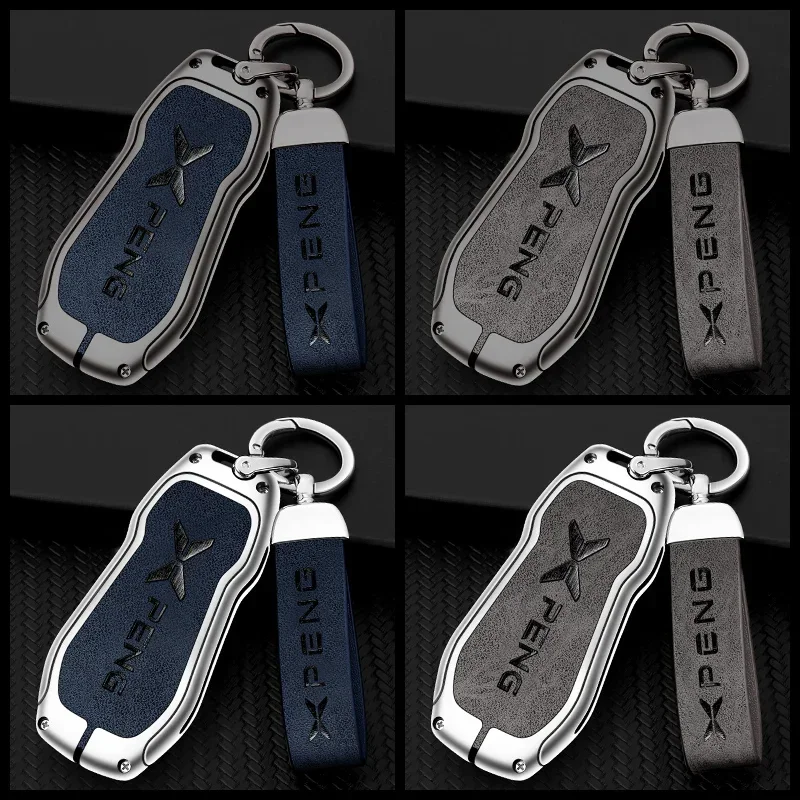 Metal Car Key Fob Cover Case Shell For Xpeng Xiaopeng P5 P7 G9 G3i Holder Interior Keychain Leather Accessories