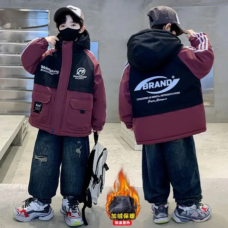 5-14Y Kids Jacket Boys Thicken Outerwear Girl Winter Clothes Outwear Ski Jackets Outdoor Coat for Children Overalls for Teenager image 2
