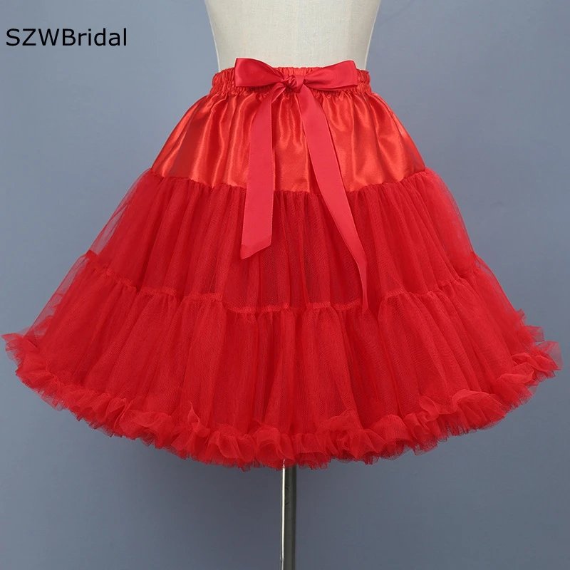 Venta al por mayor vestido rojo de Lolita enagua Jupon Tutu falda lolita vestido de fiesta rockabilly Pettico bodaat enagua Faldas crinolina