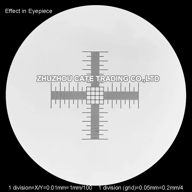 933 Division 0.01mm Microscope Ocular Reticle Cross Scale Ruler Diameter 20mm Eyepiece Micrometer Calibration Slides