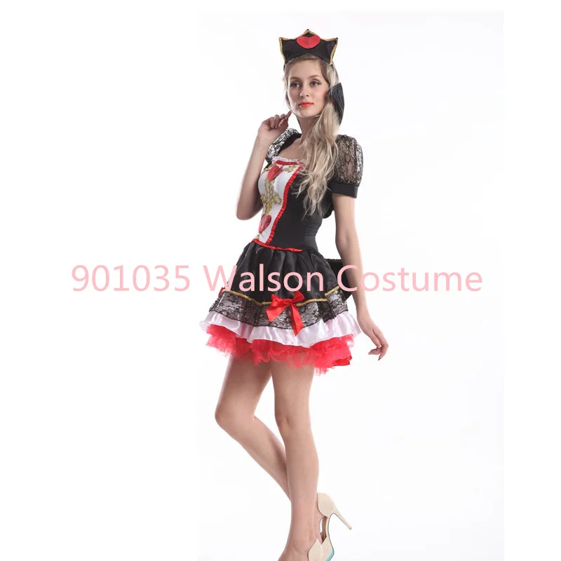 Deluxe Womens Ladies Queen of Hearts Fancy Dress Costume Halloween  fancy dress S,M,L,XL,2XL