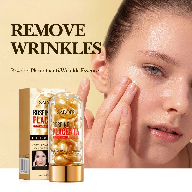 

25pcs Placenta Capsules Serum Spot Acne Remover Whitening Face Serum Anti-Wrinkle Firming Brighten Skin Care Cosmetics Essence