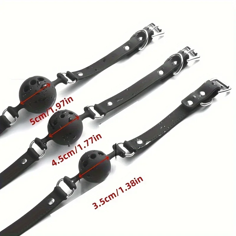 All Silicone Mouth Gag Breathable Ball Gag Adjustable Belt Mouth Sex Toys For Adult SM Games Sexyshop Erotic Accessories