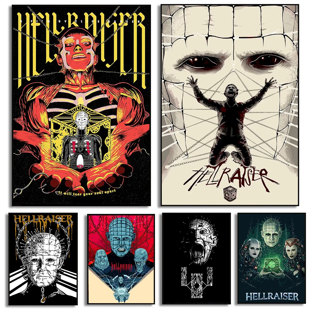 Classic Horror Movies H-Hellraiser Posters Thriller Film Prints Canvas Painting Wall Art Pictures Home Room Movie Decoration