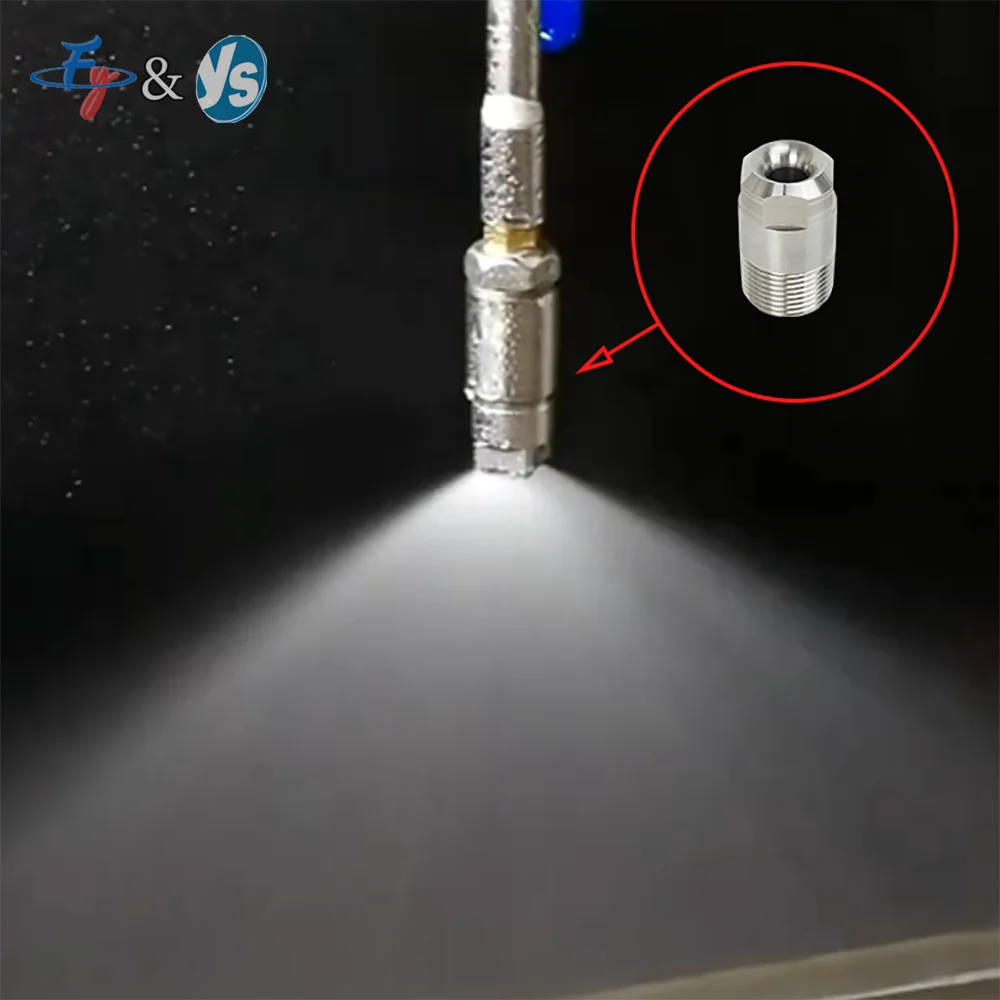 Full Cone Spray Nozzle HH-W, Angle Square Design 1/4 Inch 304SS,High Impact Full Jet for Flue Gas Scrubbing&Industrial Spray