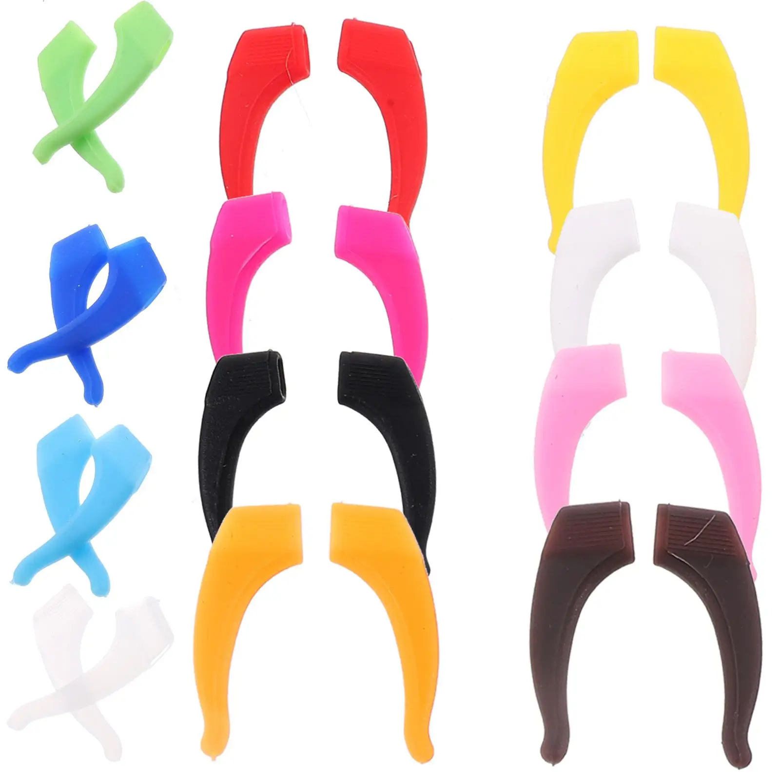 

12 Pairs Kids Spectacle Leg Covers Anti-slip Rack Eyewear Fixing Holder Earhook Child silicone glasses leg covers replacement