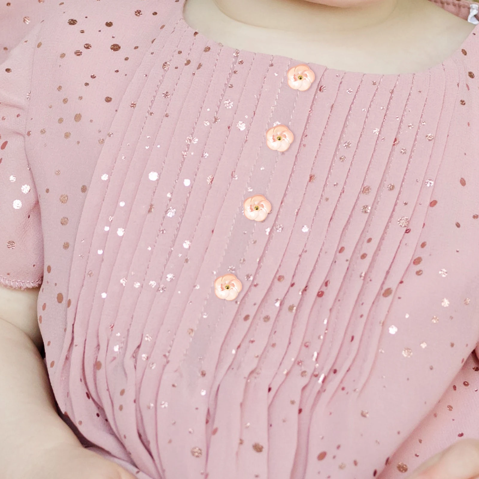 

100Pcs Flower Plastic Buttons for Sewing Crafts DIY Clothes Replacement Coat Buttons for Decorations DIY Supply