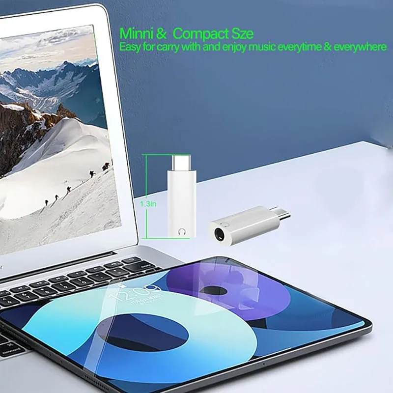 Tiny Portable Type C To 3 5mm Aux Connector Outdoor Travel Lightweight Wired Earphone Audio Conversion Accessory