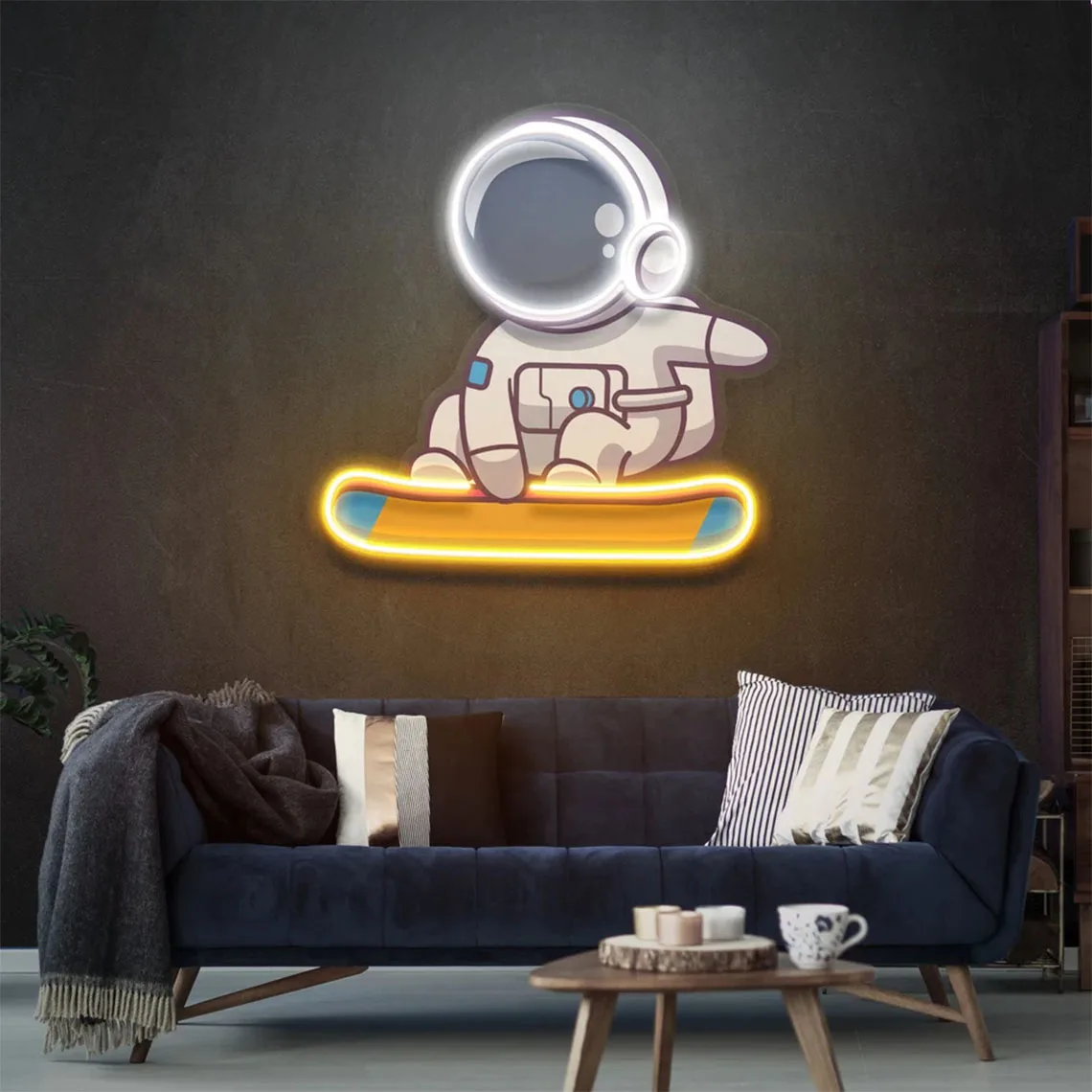 Astronaut Neon Sign Skateboard Astronaut Neon for Wall Decor Bedroom Decor Kid Astronaut Neon Sign Larger Size Neon Home Gifts