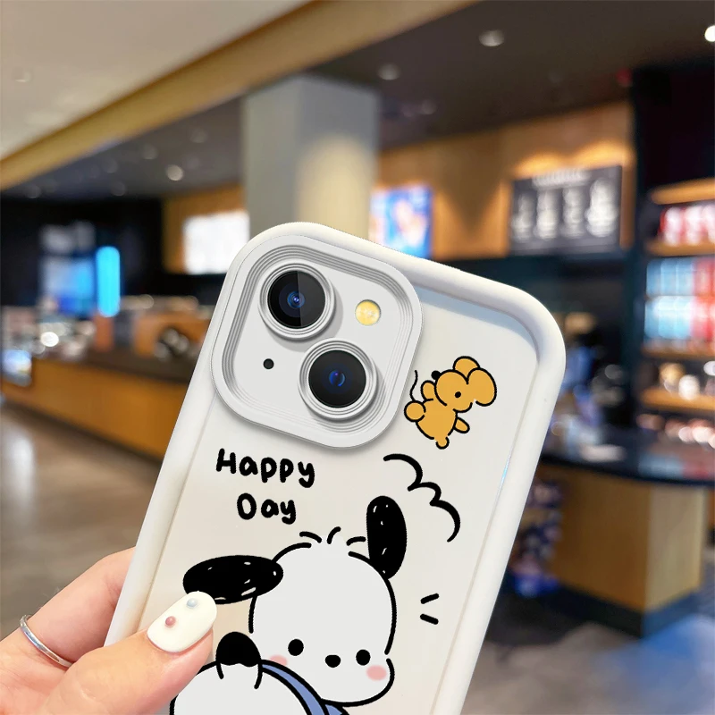 Sanrio pochacco Gúnyrajz telefon esetben számára IPhone 16 15 14 13 12 11 -ért Maximilián 16 15 14 8 7 Plus X XS Maximilián 8 7 szilikon shockproof fedezze