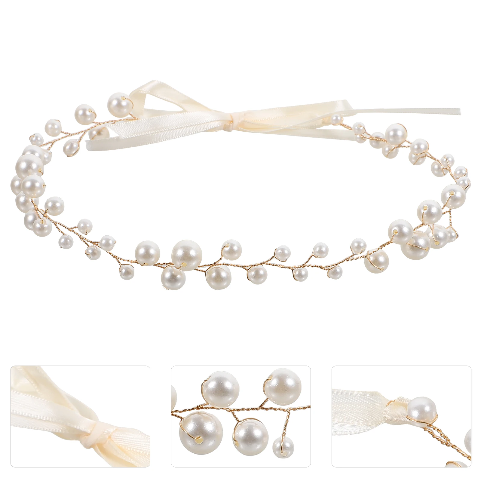 

1pcs Pearl Hair Vine Wedding Bridal Headpiece Flower Hair Accessory Festival Head Jewelry Hairband For Women Cosplay Prom