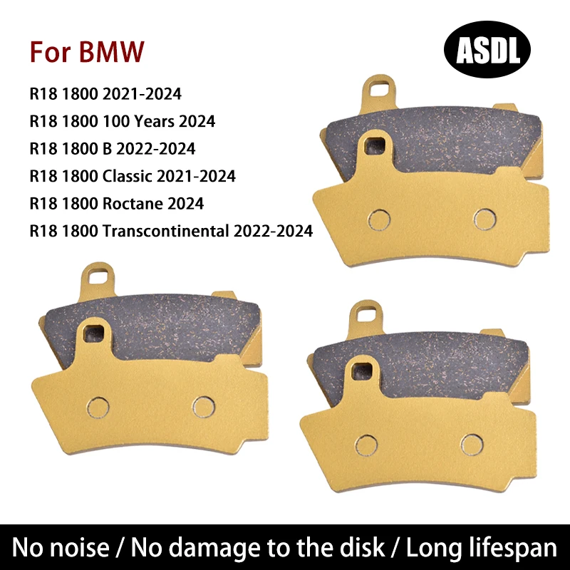 Juego de Pastillas de Freno Delanteras y Traseras para Motocicleta BMW R18 R 18 1800 2021 2022 2023 2024 Transcontinental 1.8L 1802cc, Fibra Cerámica
