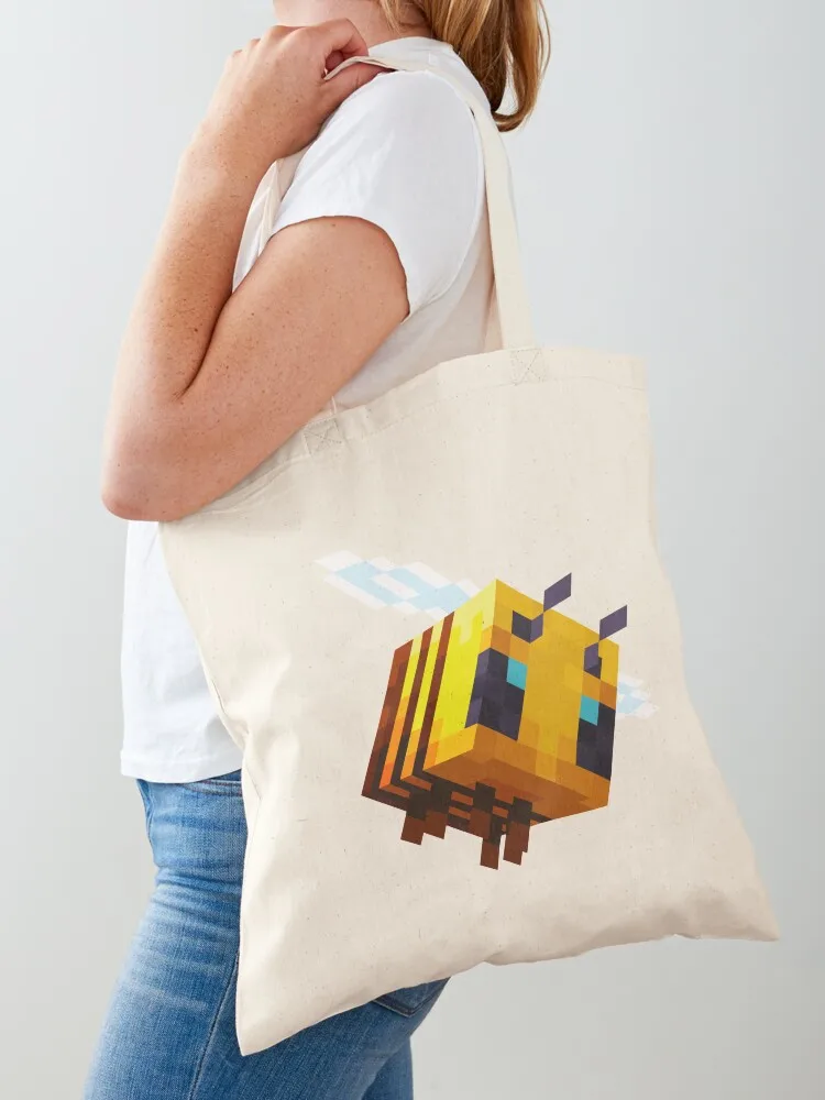 

Pixel Bee Tote Bag eco bag folding woman shopping bag cute pouch shopping cart bags