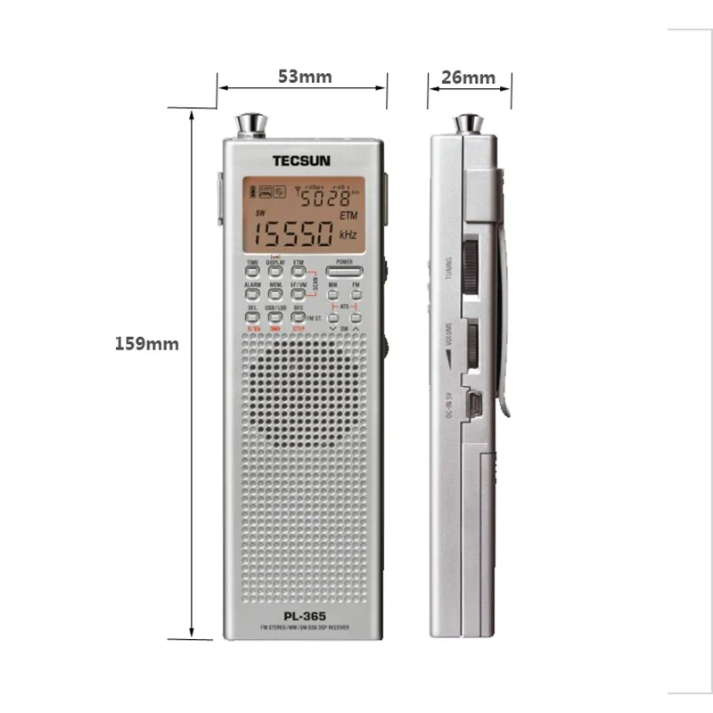 Tecsun PL-365 Portable Single-Sideband Receiver Full-Band Digital Demodulation for the Elderly DSP FM Mid-Wavelength SSB Radio