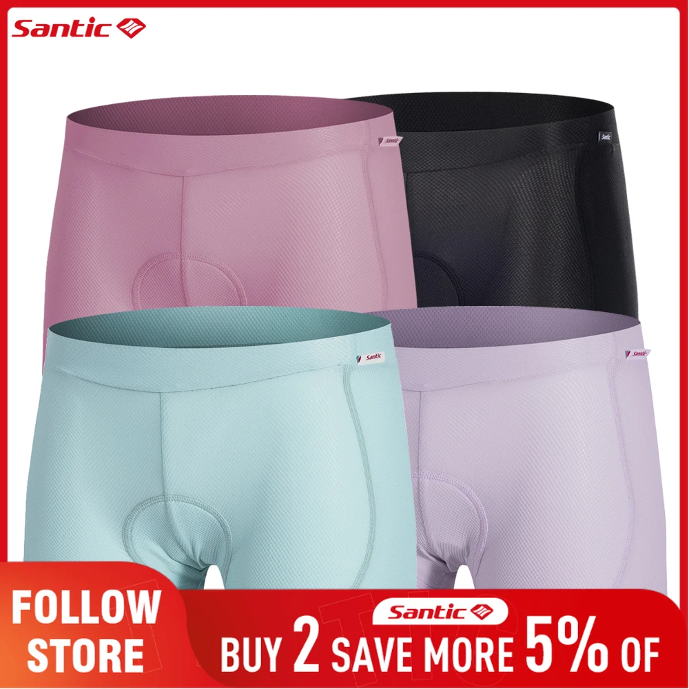 

Santic Women's Cycling Underpants Breathable 4D Sponge Padded Cycling Short Pants Outdoor MTB Road Bike Underwear Bicycle Shorts