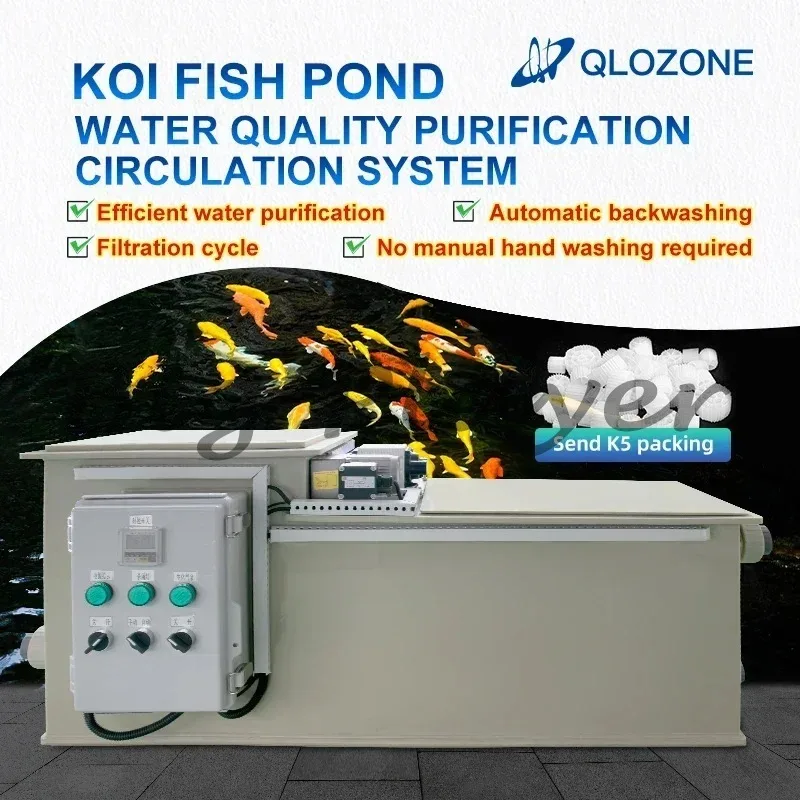 Aquaculture Fishpool Filtration Equipment Koi Fish Pond Farm Bio Filter System Koi Pond Rotary Drum Filter