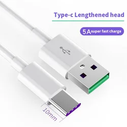 10mm Extended Long Tip USB-C Type C Data Sync Fast Charger Cable Cord (USB 3.0 Male A to Type C 3.1 Male)