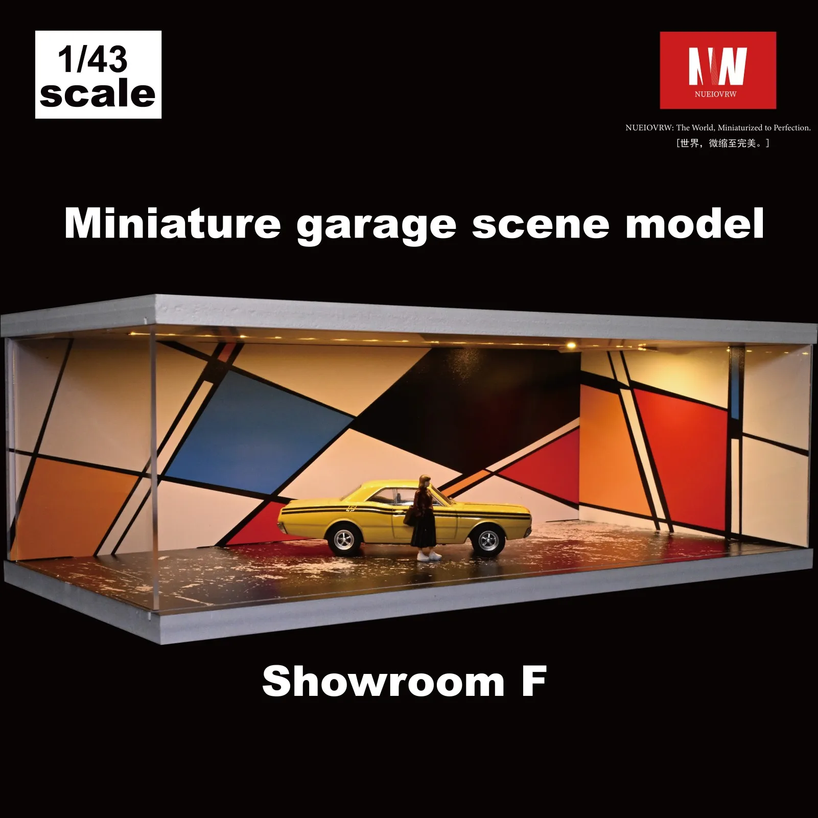 1/43 Diorama Diecast Garage Model LED Verlichting Stadsauto Showroom Parkeerplaats Scène Model Display Speelgoed