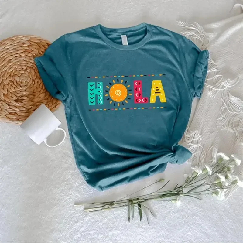 Hola T Shirt Spanish Hello in Latina Girl Teacher s Woman