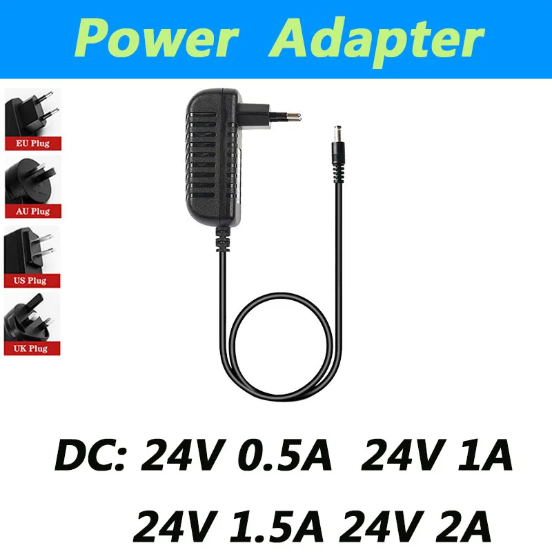 DC 24V 0.5A 24V 1A 24V 1.5A 24V 2A Power Adapter Water Purifier Sweeper Electric Fan UK Plug AU Plug 5.5*2.1MM 2 meter