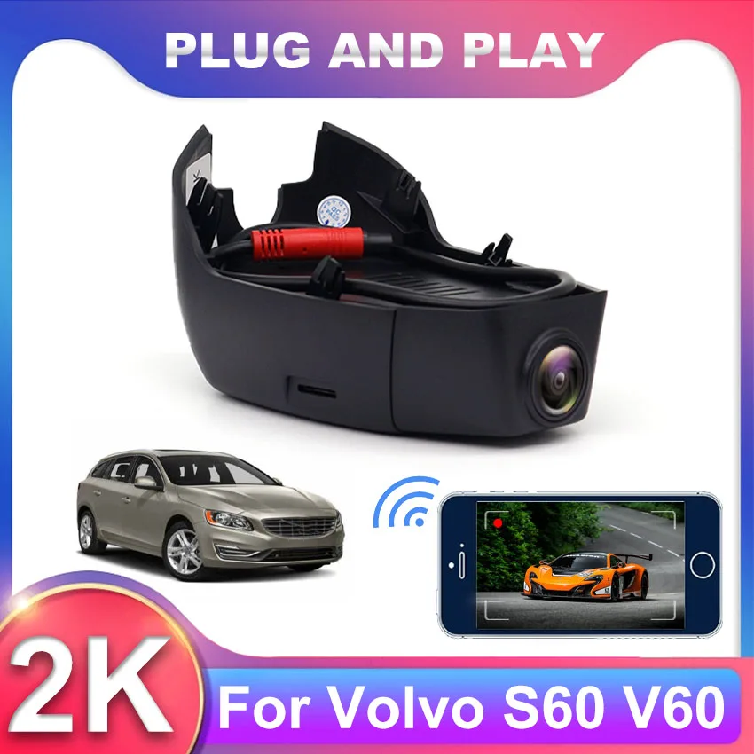 

New Plug and Play WIFi Car DVR Video Recorder Dual Lens Dash Cam For Volvo S60 V60 2018-2022 HD 2K DashCam Devices Accessories