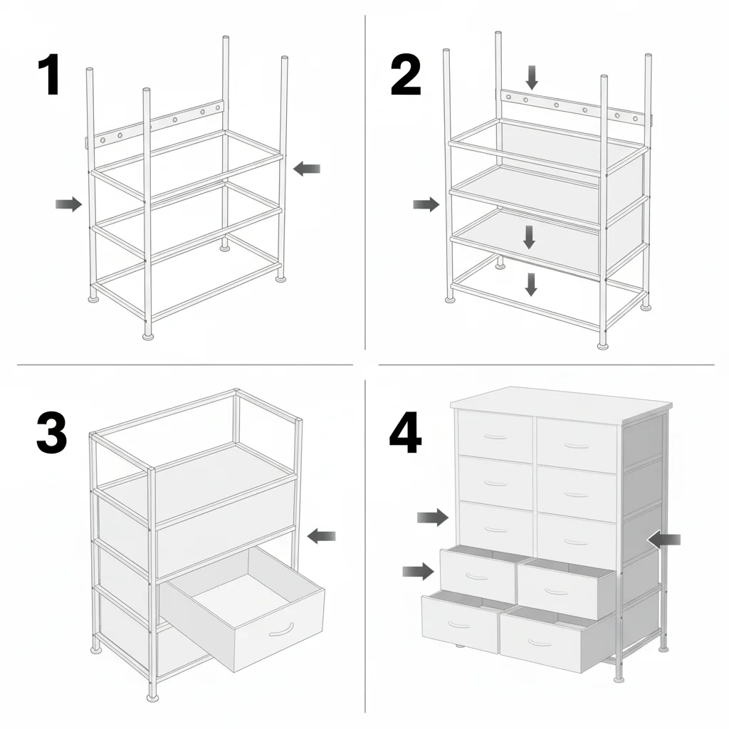 خزانة قماش ذات 8 أدراج مع سطح من الخشب الريفي، منظم خزانة عريض طويل القامة لغرفة النوم والحضانة والنوم، أبيض