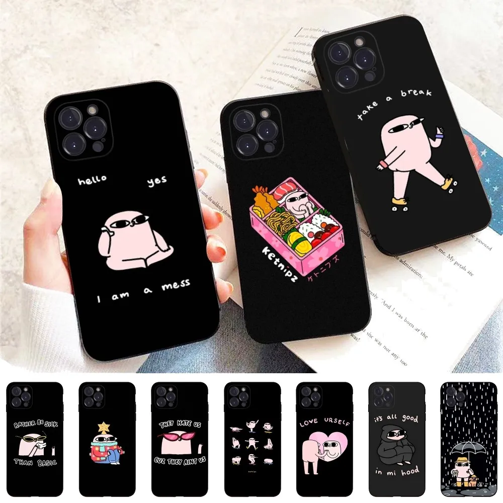 K-Ketnipz Bean-bag Phone Case For iPhone 15 14 13 12 Mini 11 Pro XS Max X XR SE 6 7 8 Plus Soft Silicone Cover