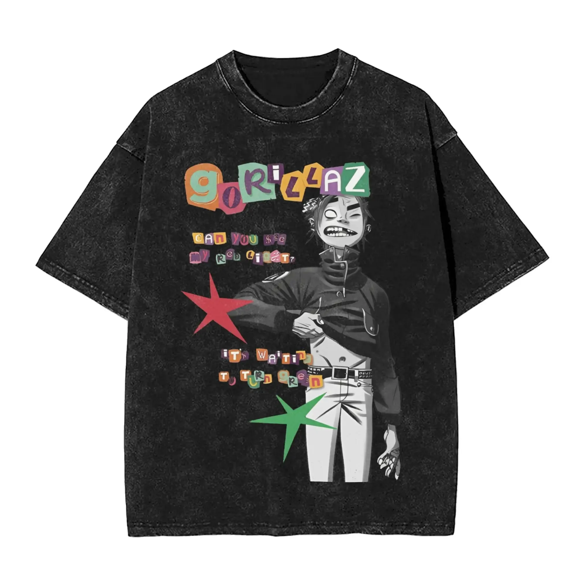 Camiseta clásica con estampado gráfico de la banda Virtual Gorillaz, ropa de calle, camisetas de moda para hombres y mujeres, camisetas holgadas de algodón de manga corta de gran tamaño