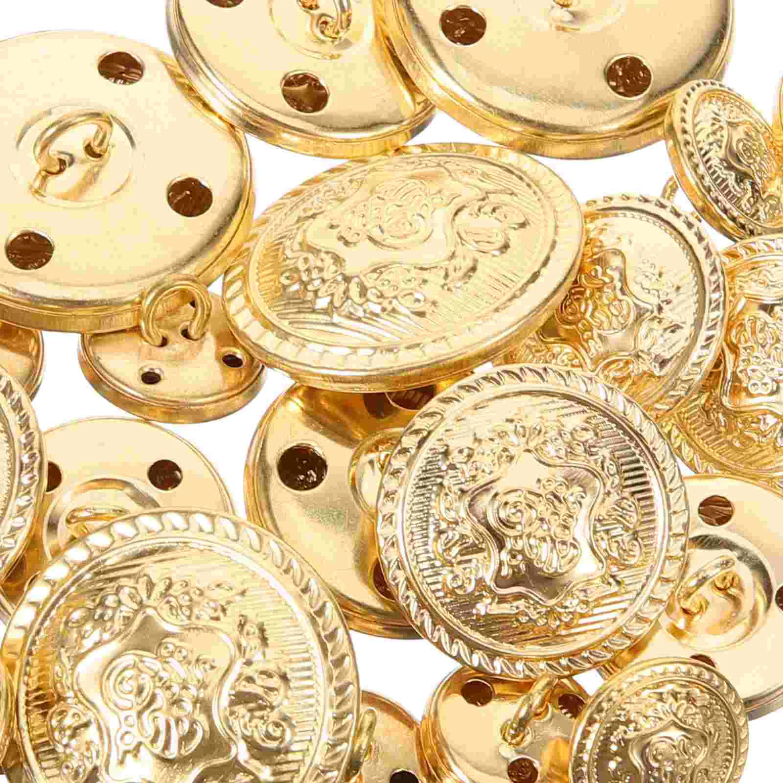 40 Pcs Button Gold Suit Buttons Decor for Metal Coat Men Shirt Round Sewing