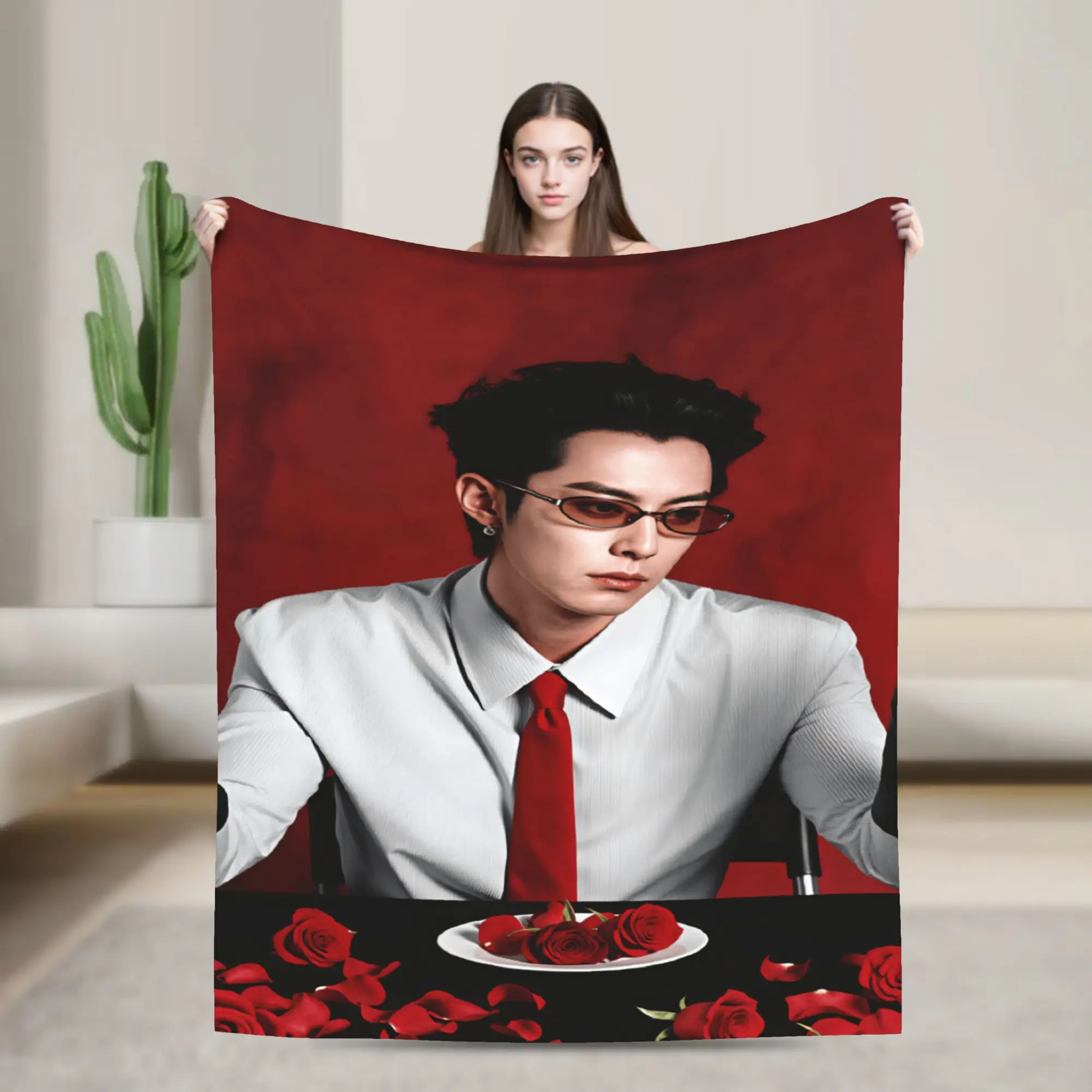 Wang Hedi Dylan Wang Actor Blanket Super Soft  Throw Blanket Autumn Girls Bedroom Travel Office Bedspread