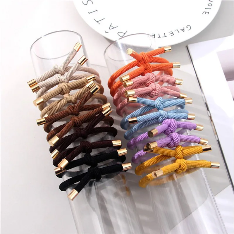 10 pz/set Nylon colorato elastici per capelli elastici elastici per capelli donna ragazze coda di cavallo cravatte per capelli elastici per capelli accessori per capelli