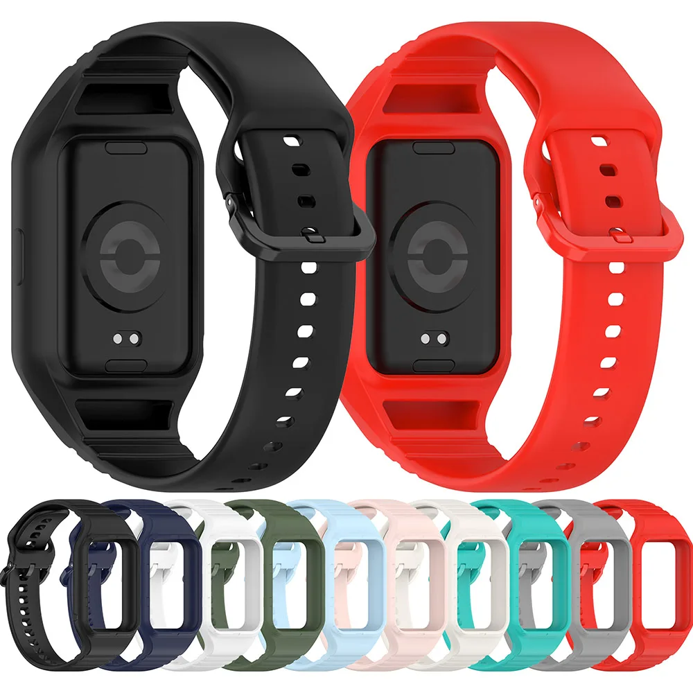 سوار معصم من السيليكون الناعم لسوار 8 برو ، حافظة للساعة وحزام ، سوار ساعة 2 في 1 ، جودة عالية