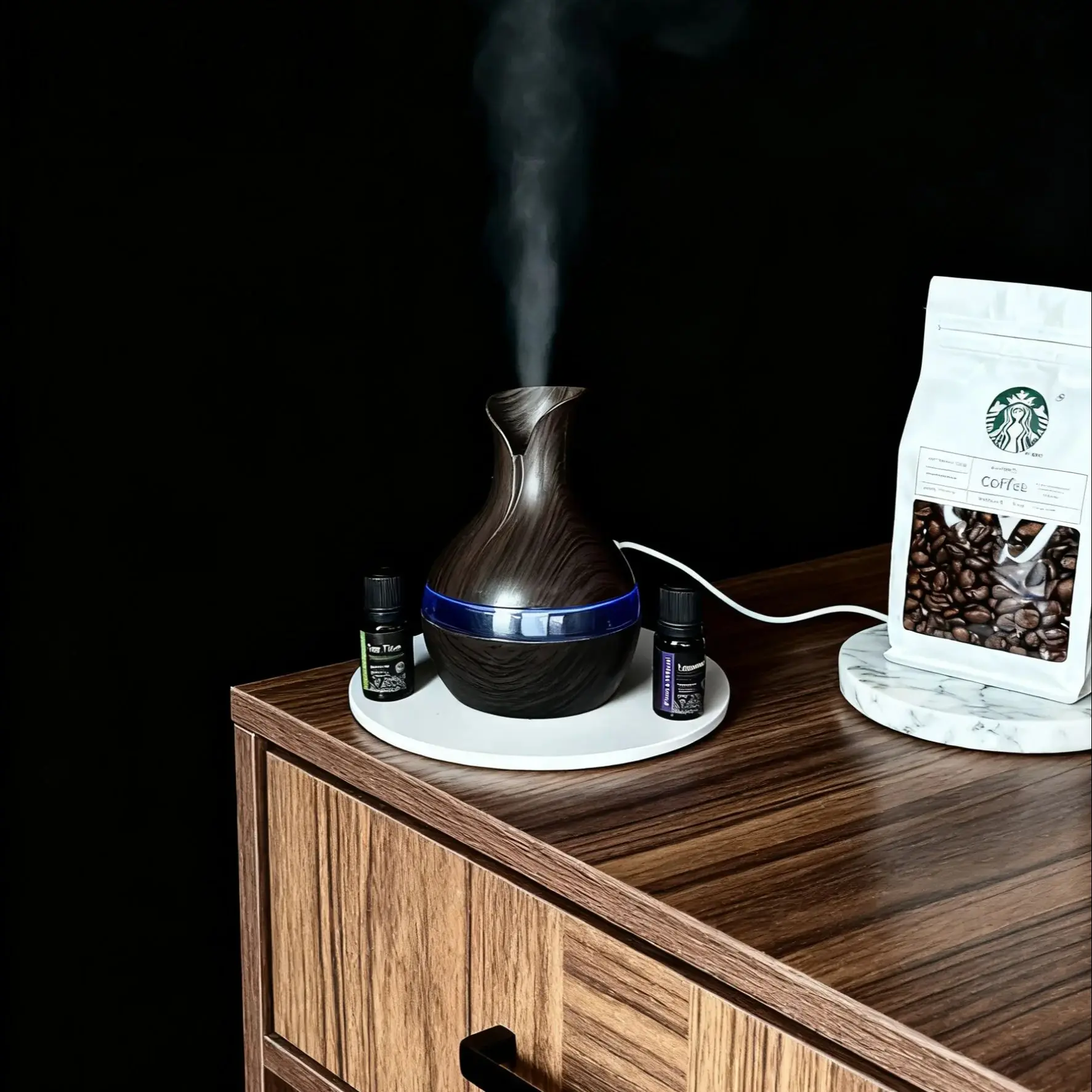 

300 мл деревянный увлажнитель-диффузор USB ароматерапия эфирные масла домашний офис