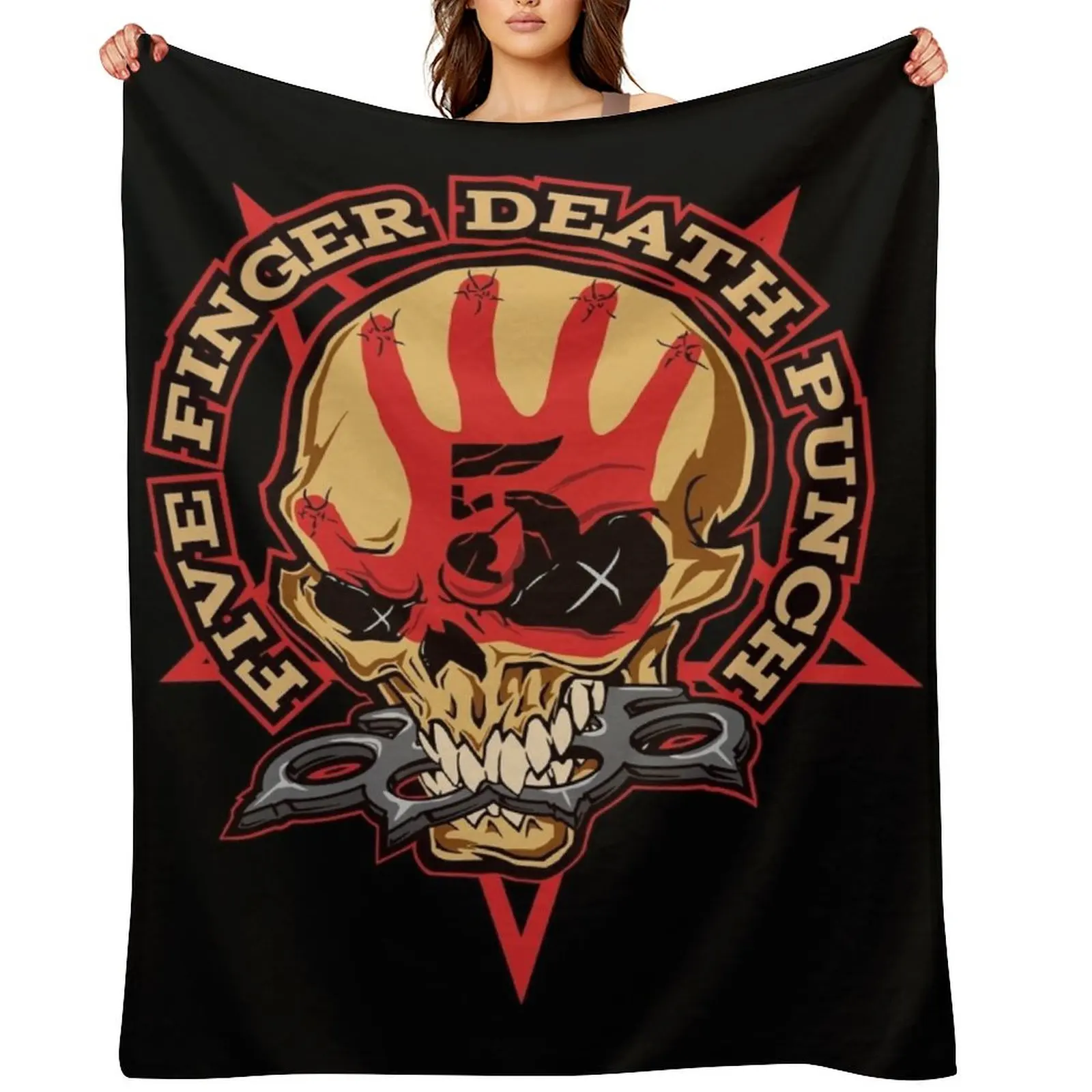 

kitten pixie wearing translucent wings five finger death punch Throw Blanket bed plaid Bed Flannel Fabric Camping Blankets