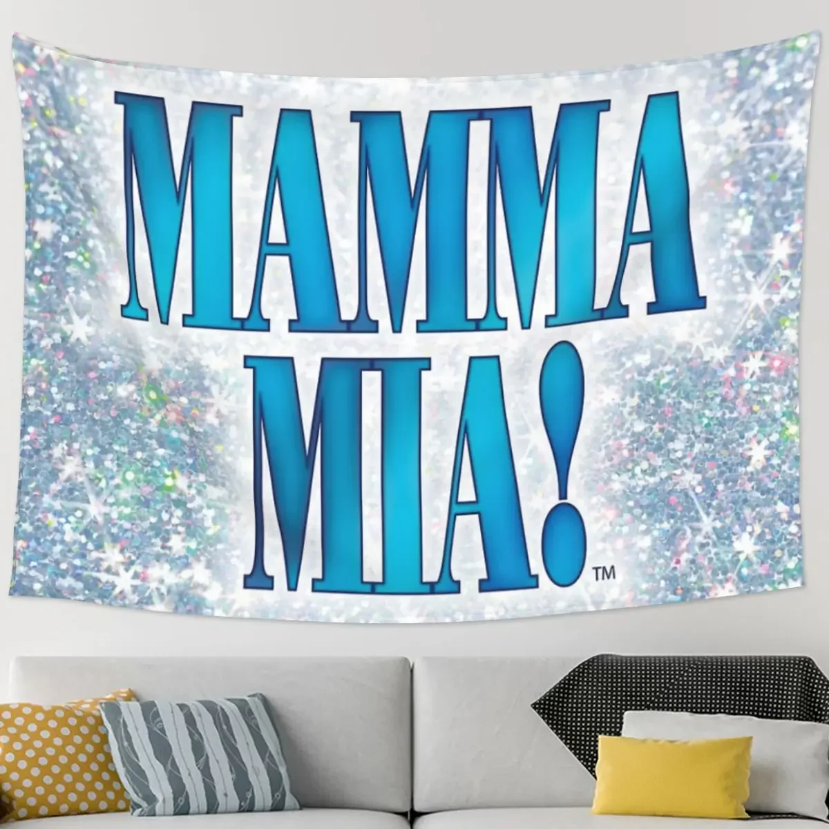 Mamma Mia -disco Tapestry Hippie Wall Hanging Aesthetic Home Decoration Tapestries for Living Room Bedroom Dorm Room