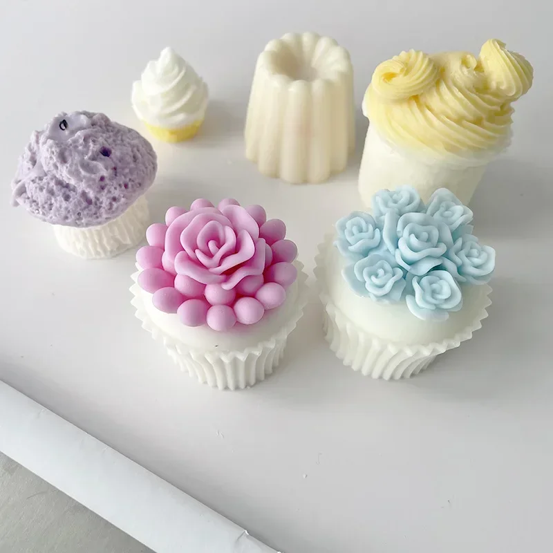 

Ice Cream Silicone Mold Muffin Cup Jelly Pattern Birthday Cake Mold Scented Candle Handmade Soap