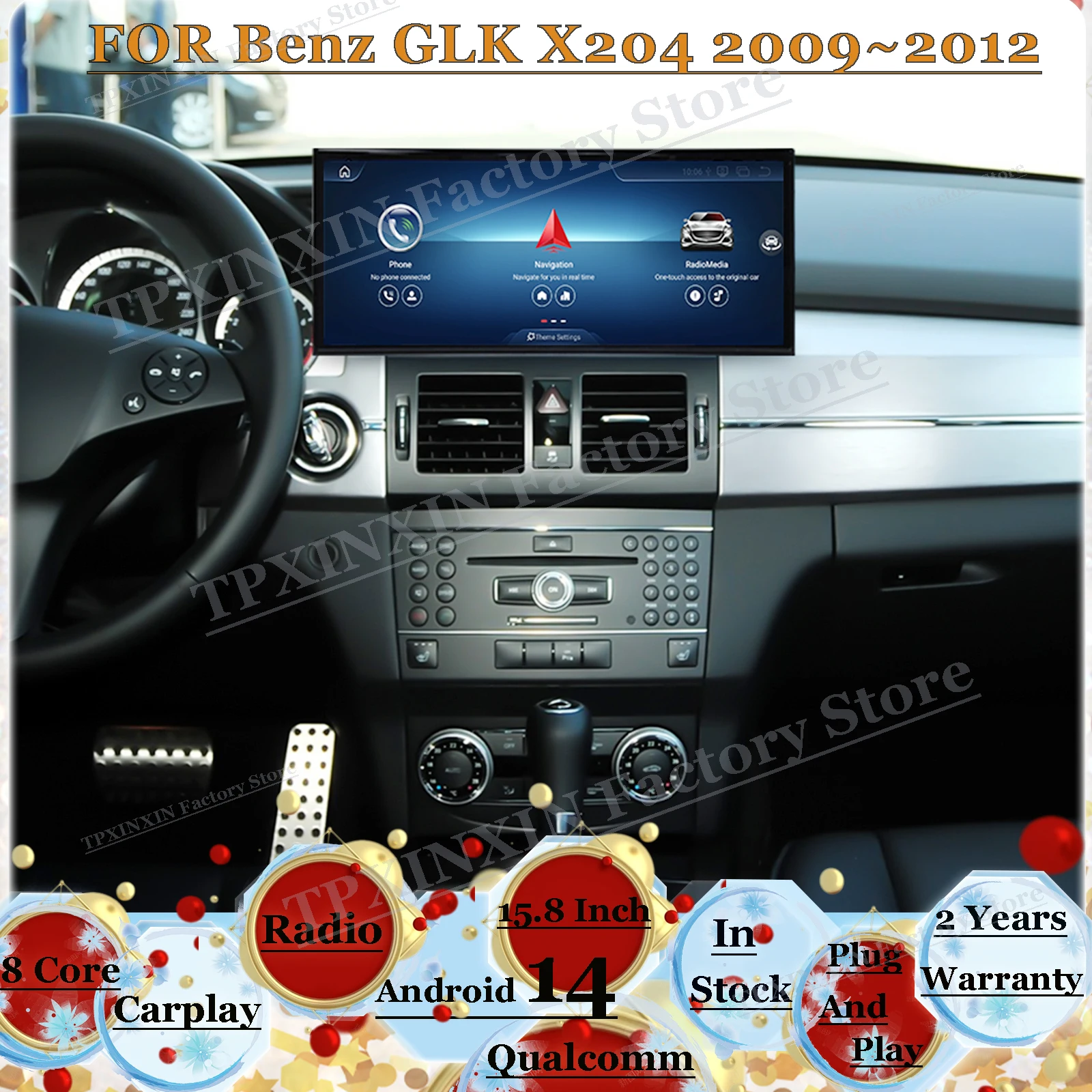 Qualcomm 8 Core Android Multimedia For Benz GLK X204 2009~2012 GPS Navigation Car Radio Coche With BT 5.0 Wifi Stereo Head Unit