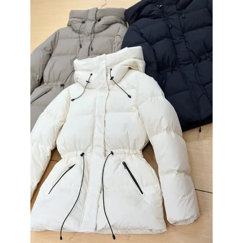 Women's Winter Tops Jacket Cotton Coat Hooded Waisted Mid-length Warm Warm Thickened Vintage Comfortable Leisure Designed Niche