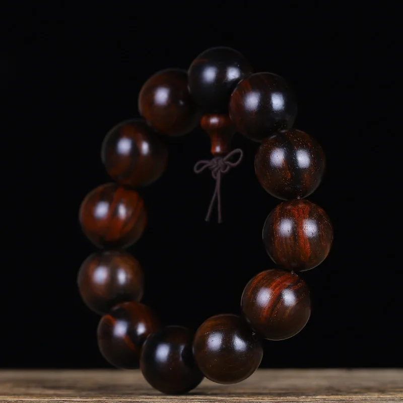 UMQ Laos Rosewood Beads Bracelet Cross Toe Dalbergia Hupeana Ethnic Style Rosewood Bracelet Men and Women Crafts Running Volume