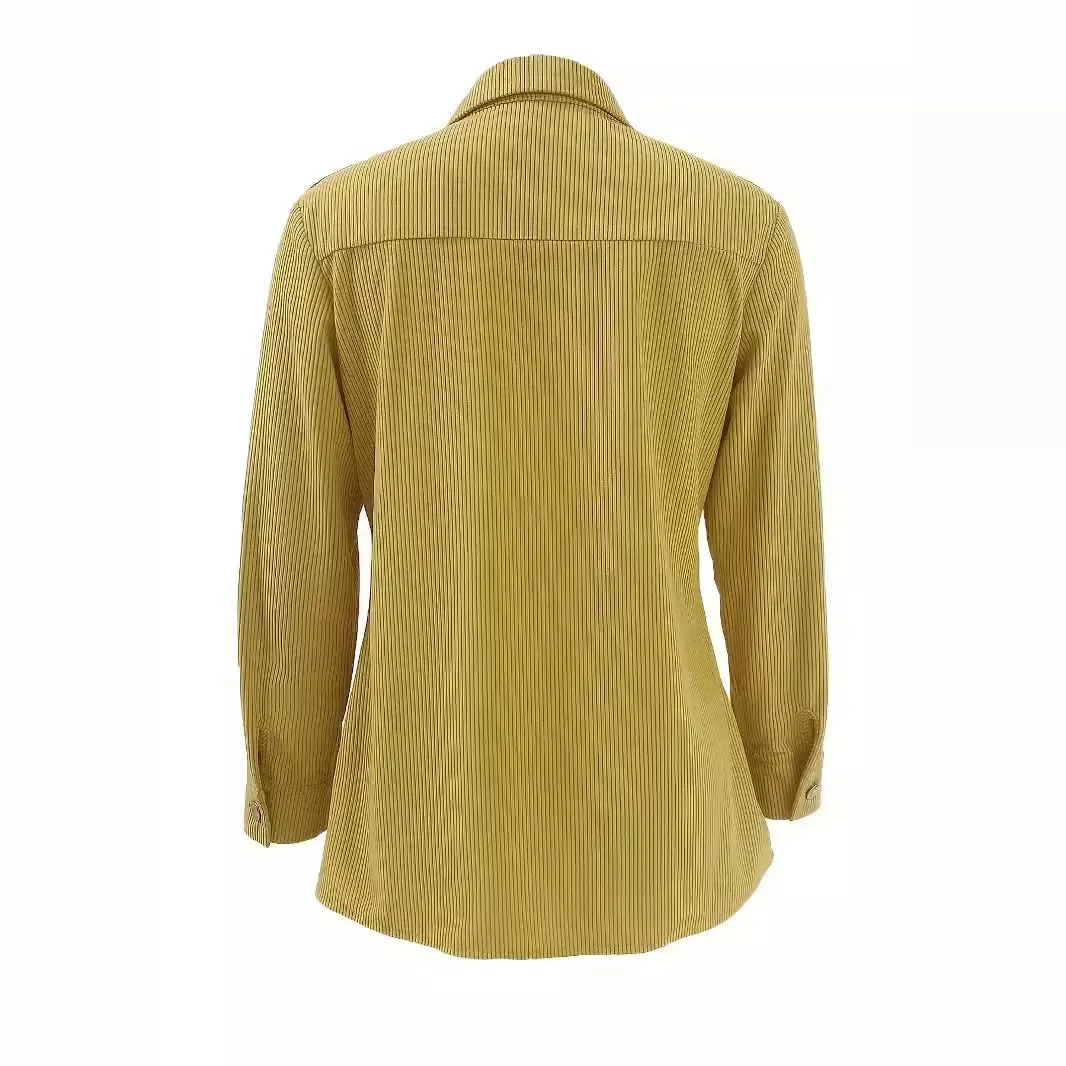 

Жакет женский вельветовый однотонный в стиле рубашки, осенне-зимний, для трансграничной торговли Amazon, европейско-американский стиль, 2026