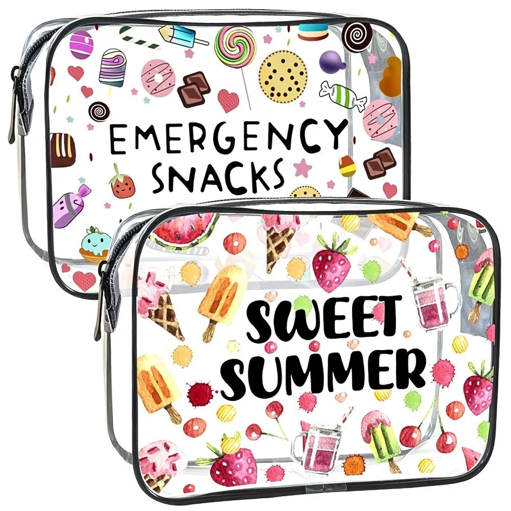 

Trendy Large Capacity Makeup Bag Portable Visible Cosmetic Bag Lightweight Beach Theme Travel Organizer for Women