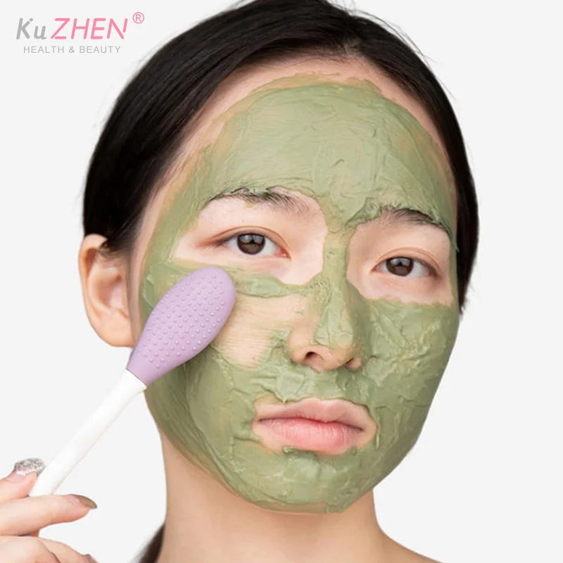1PC Siliconen Dubbele Hoofd Gezichtsmasker Borstel Facial Exfoliëren Mee-eter Verwijderen Cleanser Brush Modder Film Spatel Gezichtsverzorging tool