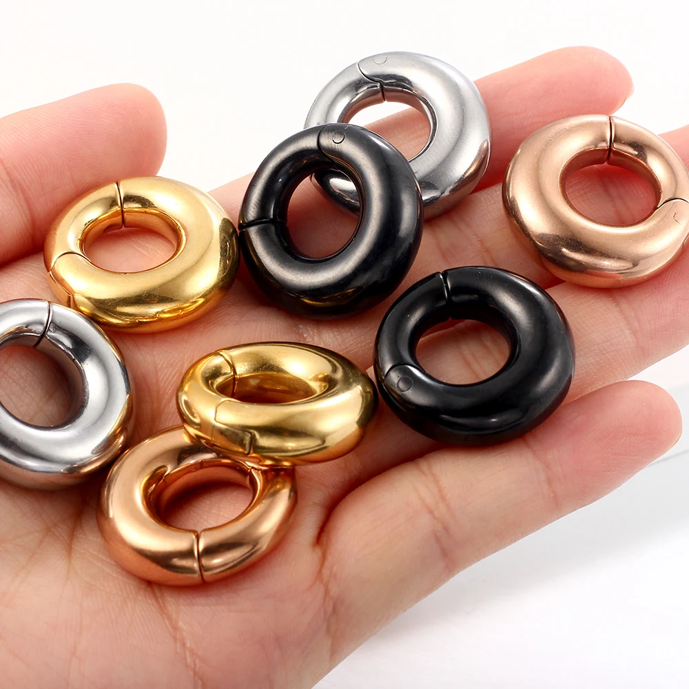 Earblity 2PCS 316L Stainless Steel Ear Hangers Weights Ear Plugs Gauges Fashion Tunnels Body Jewelry Piercing For Women Man