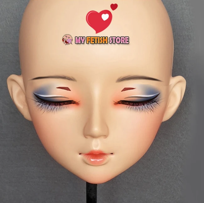 (Mian04) mujer dulce chica resina media cabeza Kigurumi BJD ojos Crossdress Cosplay Anime japonés papel máscara de Lolita con ojos y peluca