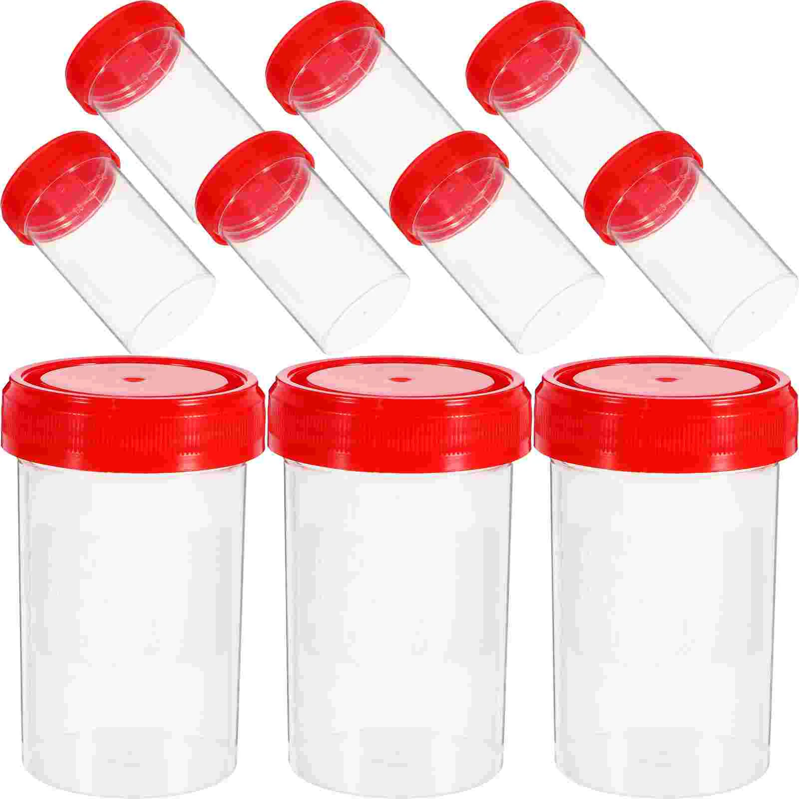 20Pcs Practical Plastic Specimen Cup Urine Container 60ml EO without Laboratory Medical Use (Random Color)