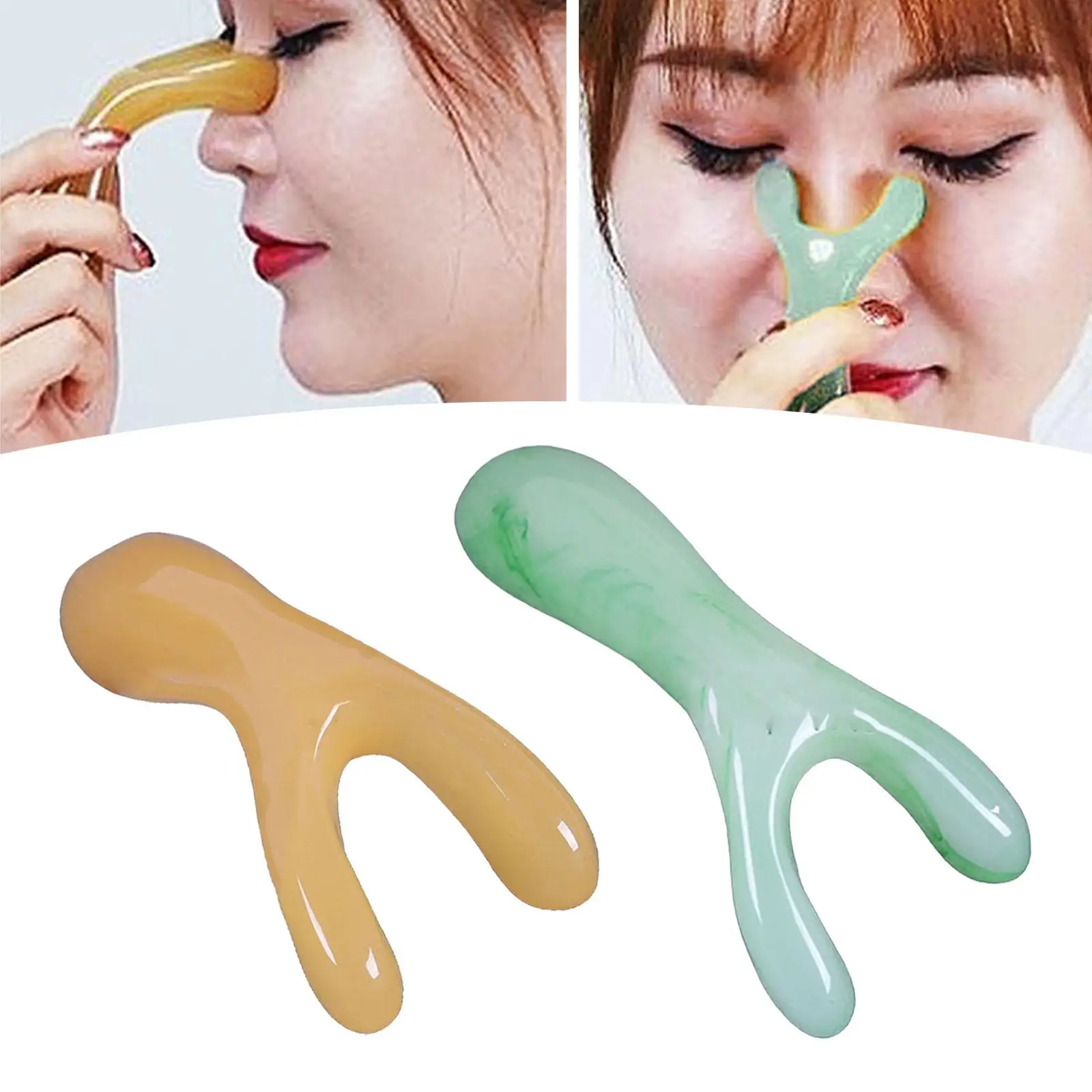 Массажер из смолы для ухода за лицом, многофункциональный Y-образный портативный ручной массажный инструмент