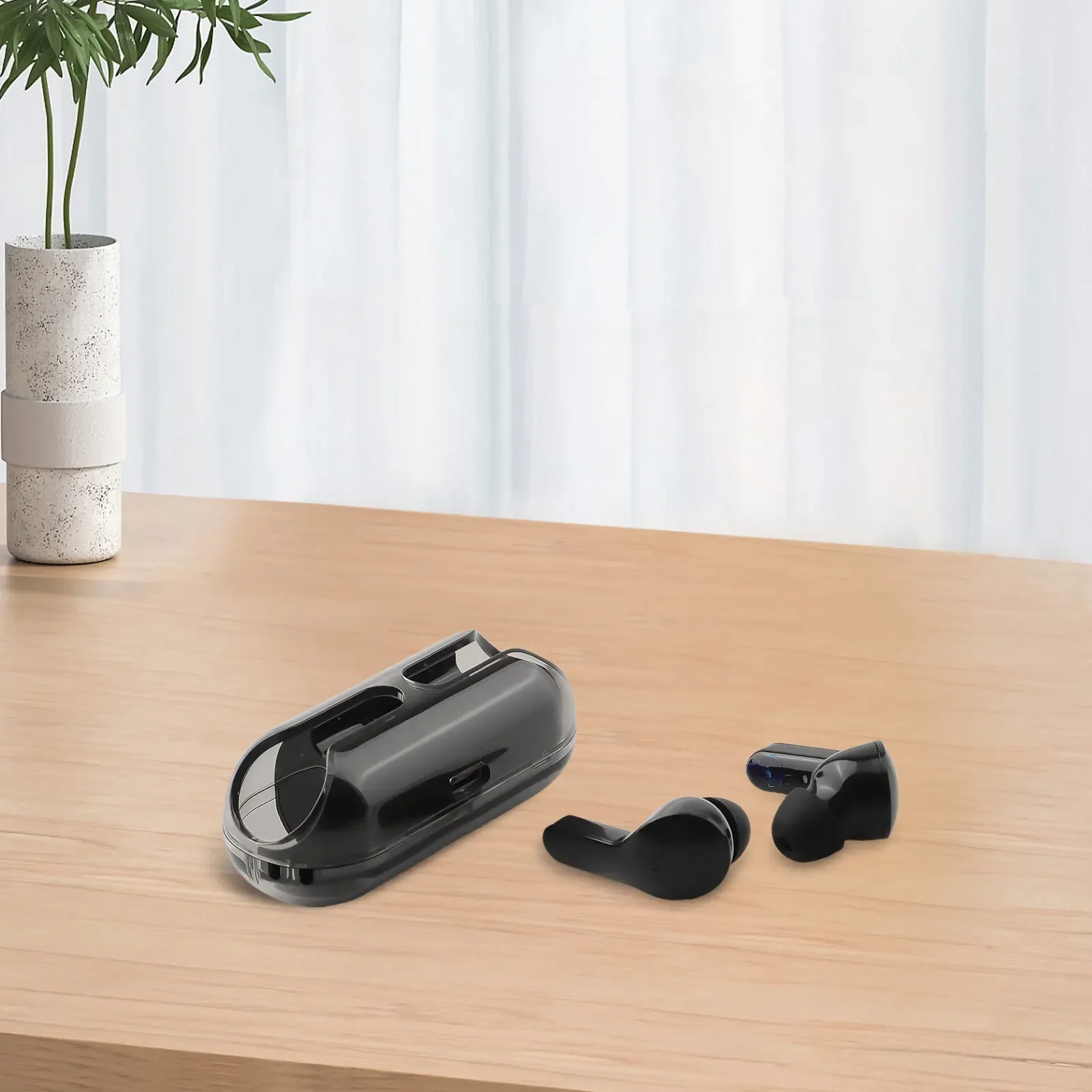 

Hassle-Free Pairing LED Display Touch Earbuds Advanced TWS Technology Built-in LED Display-Clear Audio